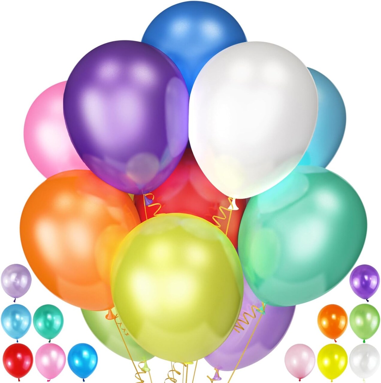 120Pcs Balloons Assorted Colors,12 Inch Latex Party Balloons for Birthday Party, Light Multi Color Balloons Rainbow Balloons for Wedding Baby Shower Supplies